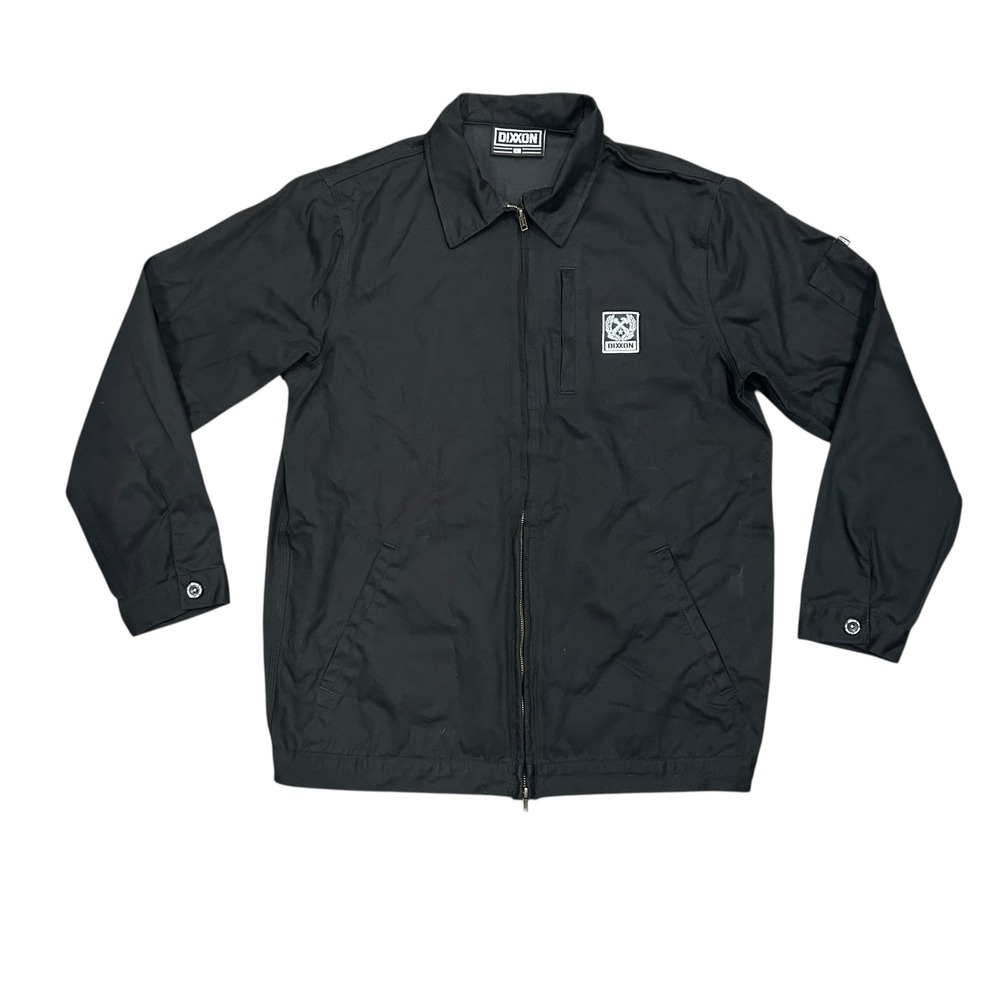 Dixxon Mens Jacket Black Full‎ Zip Jacket Workwear Size Large Canvas Trucker